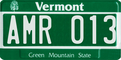 VT license plate AMR013