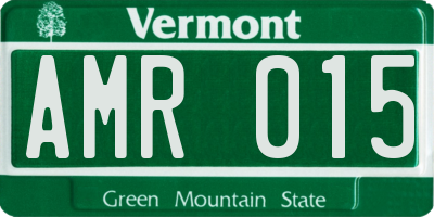 VT license plate AMR015