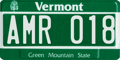 VT license plate AMR018