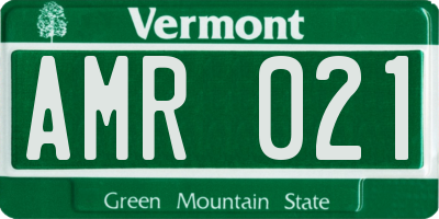 VT license plate AMR021