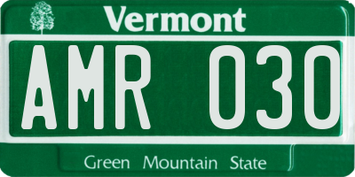 VT license plate AMR030