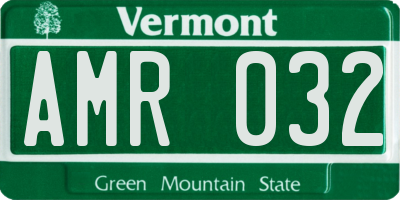VT license plate AMR032