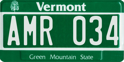 VT license plate AMR034