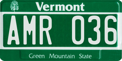 VT license plate AMR036
