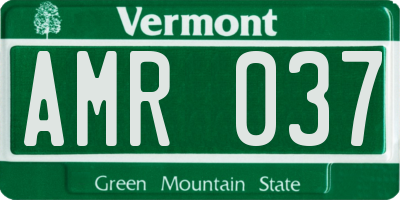 VT license plate AMR037