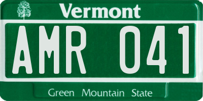 VT license plate AMR041