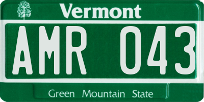 VT license plate AMR043