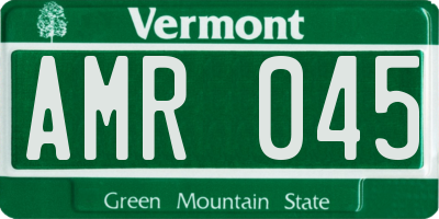 VT license plate AMR045