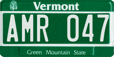 VT license plate AMR047