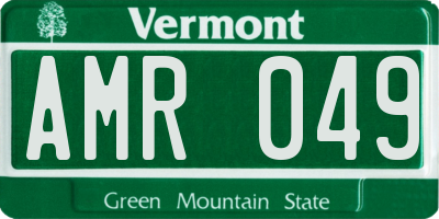 VT license plate AMR049