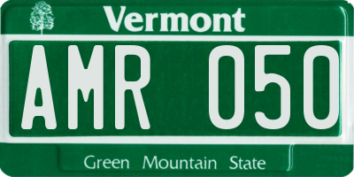 VT license plate AMR050