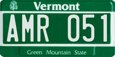 VT license plate AMR051