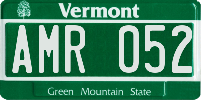 VT license plate AMR052