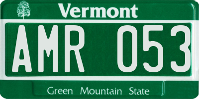 VT license plate AMR053