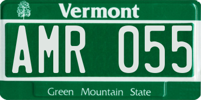 VT license plate AMR055