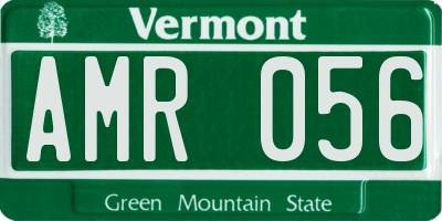 VT license plate AMR056