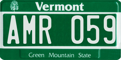 VT license plate AMR059