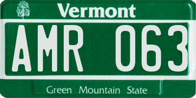 VT license plate AMR063