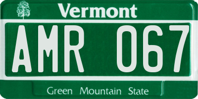 VT license plate AMR067