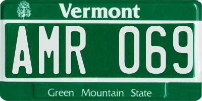 VT license plate AMR069