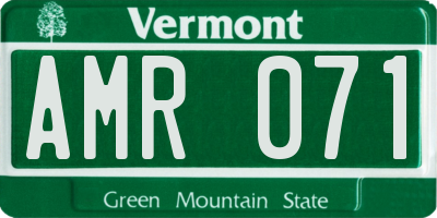 VT license plate AMR071