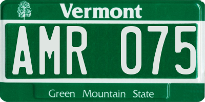 VT license plate AMR075