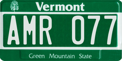 VT license plate AMR077