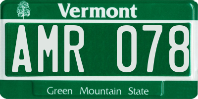 VT license plate AMR078