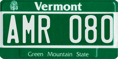 VT license plate AMR080