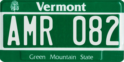 VT license plate AMR082