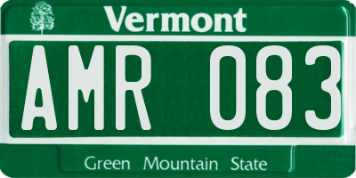 VT license plate AMR083