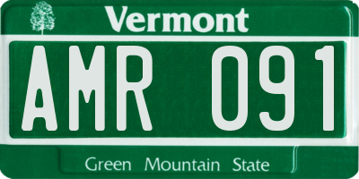 VT license plate AMR091