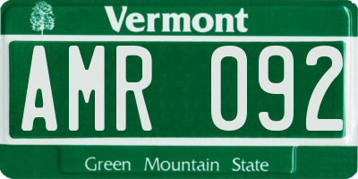 VT license plate AMR092