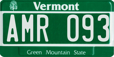 VT license plate AMR093