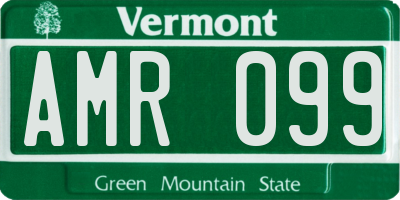 VT license plate AMR099