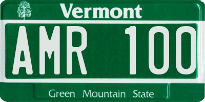 VT license plate AMR100