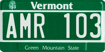 VT license plate AMR103