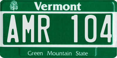VT license plate AMR104