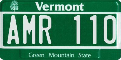 VT license plate AMR110