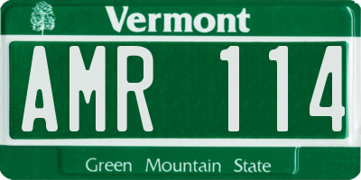VT license plate AMR114