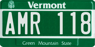 VT license plate AMR118
