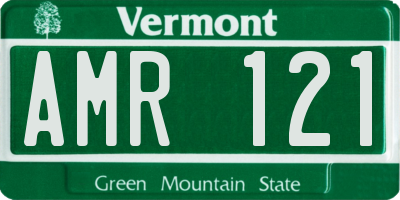 VT license plate AMR121
