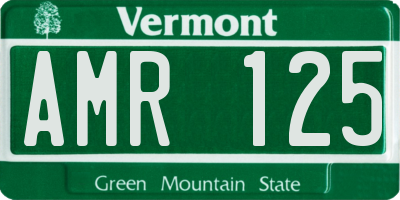 VT license plate AMR125