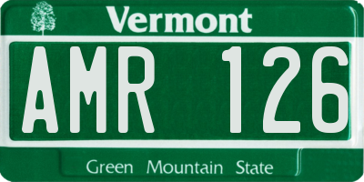 VT license plate AMR126