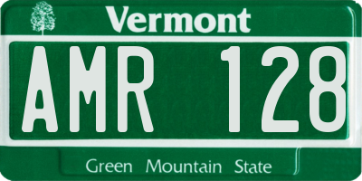 VT license plate AMR128