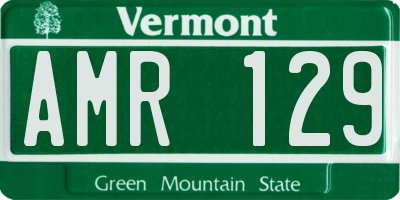 VT license plate AMR129