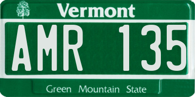 VT license plate AMR135