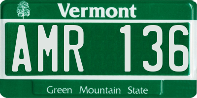 VT license plate AMR136