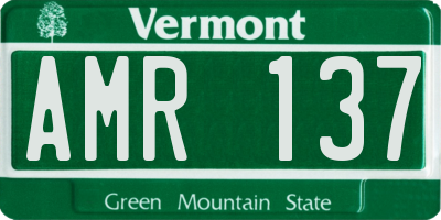 VT license plate AMR137