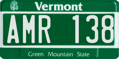 VT license plate AMR138